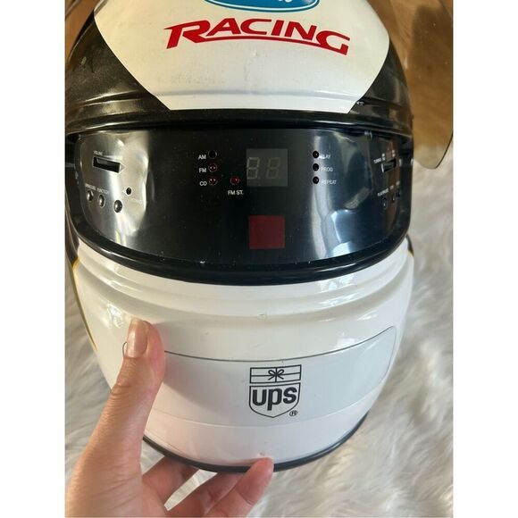 Racing helmet ford ups racing radio and cd player no cord tested radio works dal - Picture 2 of 6